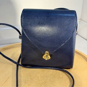 Vintage Navy Blue Crossbody Bag